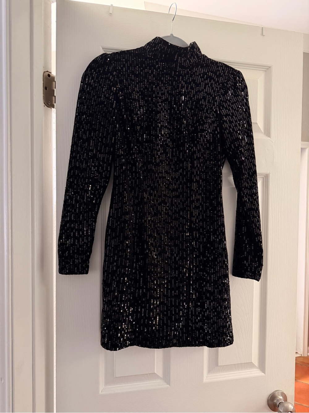Blue Rain Black Sequin Mini Dress